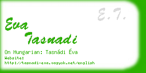 eva tasnadi business card